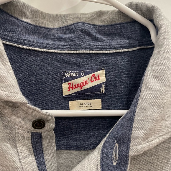 Johnnie-O Gray Jeffery Knit Button-Up Shirt - Picture 3 of 5